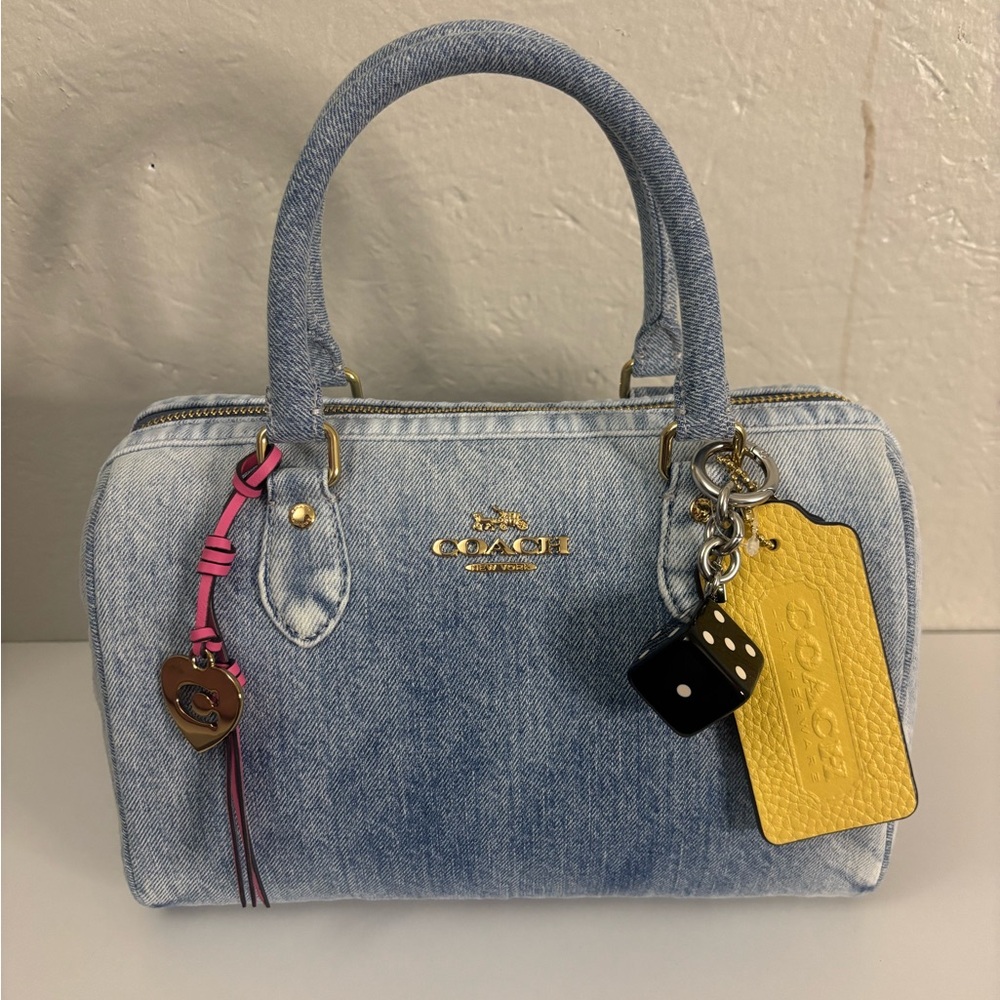 ❌SOLD❌Coach Denim Medium Rowan with Strap NWT
